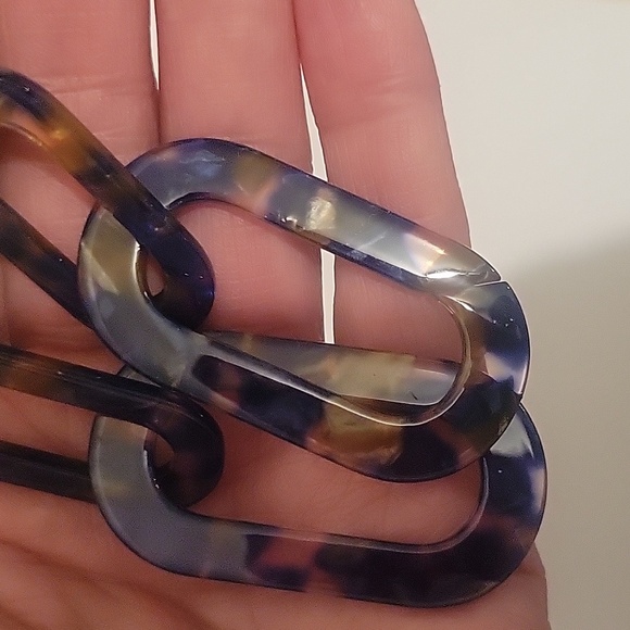 Y2K Blue & Tan Dangling earrings NWT - Picture 2 of 5